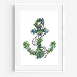 Blue Floral Anchor - A Little Hello Co.