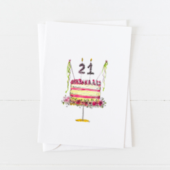 21st Birthday Cake Greeting Card