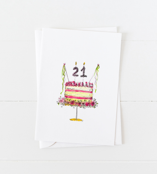 21st Birthday Cake Greeting Card