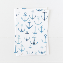 Blue Anchors Greeting Card