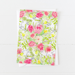 Pink Floral Doodles Greeting Card