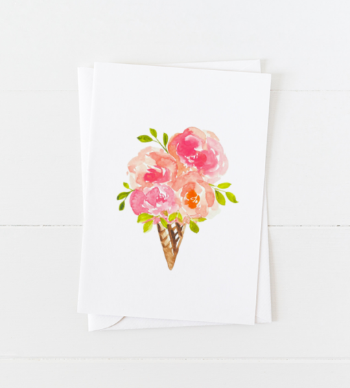 Ice Cream Flowers Greeting Card - A Little Hello Co.