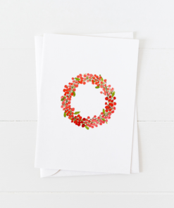 Red Berry Wreath Greeting Card