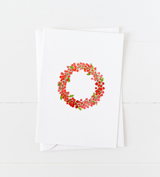 Red Berry Wreath Greeting Card