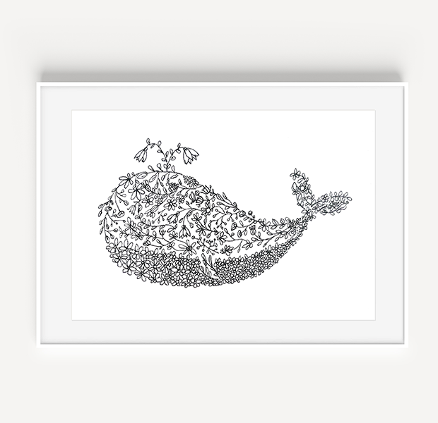 Preppy Whale Doodle - A Little Hello Co.