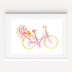 Pink Bicycle Print from A Little Hello Co