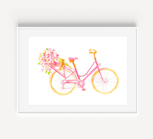 Pink Bicycle Print from A Little Hello Co