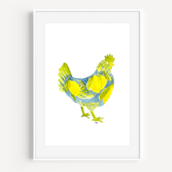 Tuscan Lemon Rooster Watercolor Print