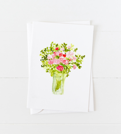 Pink Flower Vase Notecards