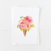 Ice Cream Cone Flower Notecards