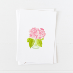 Pink Hydrangea in a Vase Greeting Card