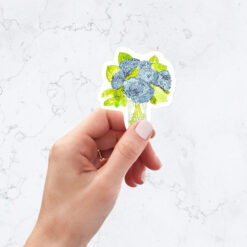 Blue Hydrangea Die Cut Sticker