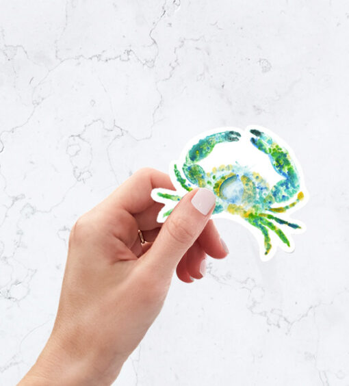 Blue Crab Die Cut Sticker