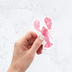 Pink Lobster Die Cut Sticker