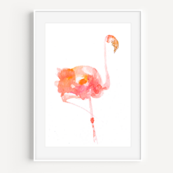 Pink Flamingo Watercolor Print