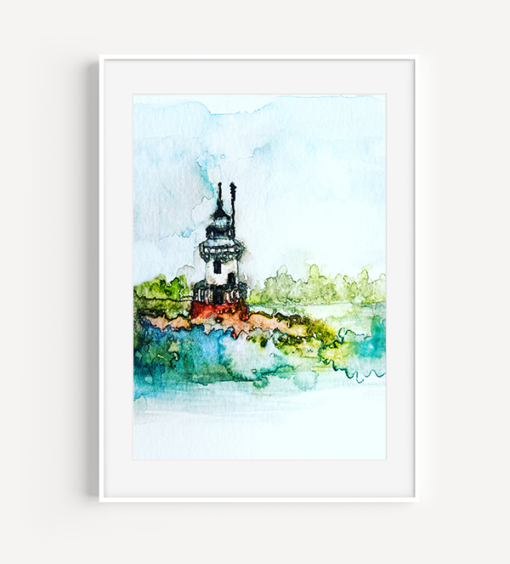 Lighthouse Watercolor Print