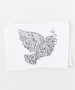 Peace on Earth dove Christmas Card with pointed flap envelope