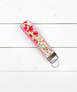 Pink Garden Wristlet Keychain