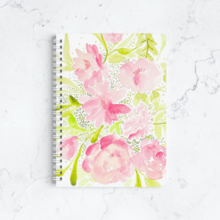 Pink and Green Floral Wire-O Notebook from A Little Hello Co.