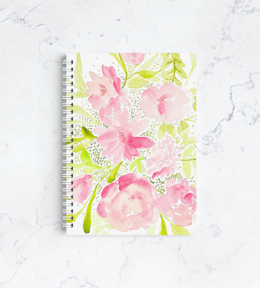 Pink and Green Floral Wire-O Notebook from A Little Hello Co.