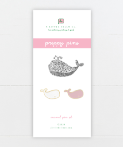 Pink and White Preppy Whale Pin Set from A Little Hello Co.