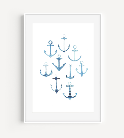 Blue Anchors Print from A Little Hello Co.