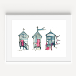 Beach Shacks Watercolor Print