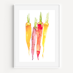 Rainbow Carrots Watercolor Print from A Little Hello Co.