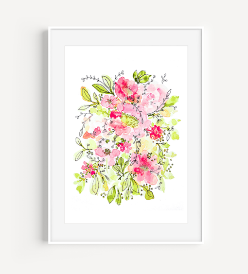 Newbury Pink Watercolor Print