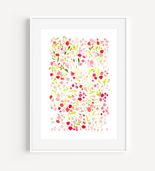 Pink Flower Buds Watercolor Print from A Little Hello Co.