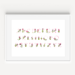 Pink Floral Alphabet from A Little Hello Co.