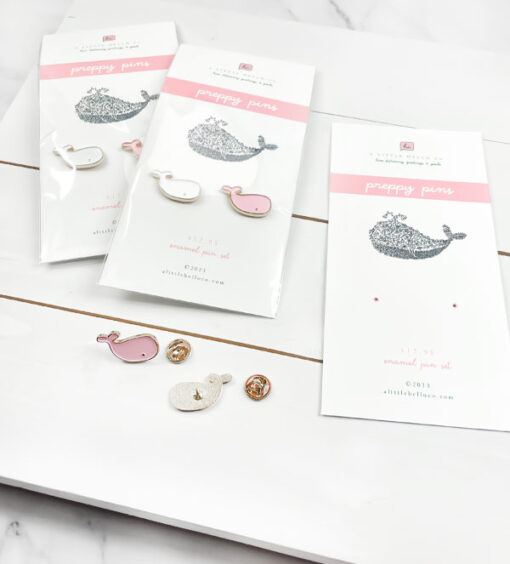 Preppy Whale Enamel Pin Set from A Little Hello Co