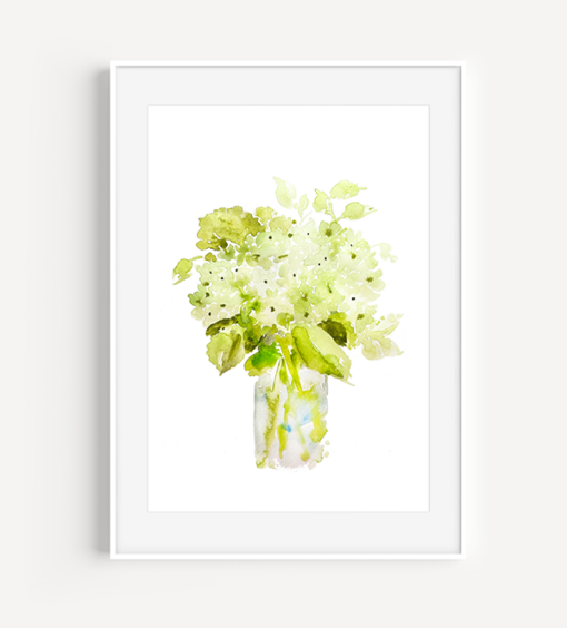 Seaside Hydrangeas Watercolor Print from A Little Hello Co